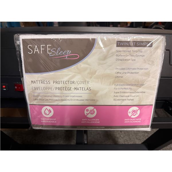 SAFE Sleep Twin Mattress Protector Cover - Waterproof & Anti-Allergen