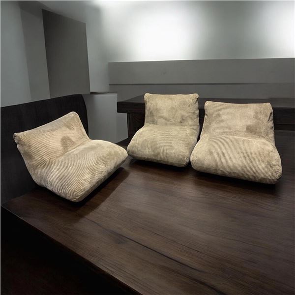 Beige Cushion Sofa Set of 3 -  Fair Condition