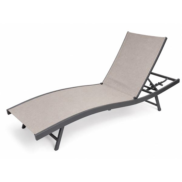 Gray and Beige Chaise Lounge Chair-New no box