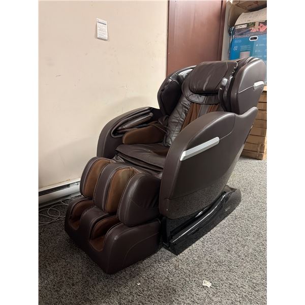 Brown Leather Massage Chair with Foot Massager-Retruns Tested