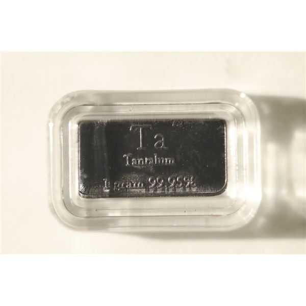 1 GRAM 99.95% TANTALUM BAR IN HARD PLASTIC CAPSULE