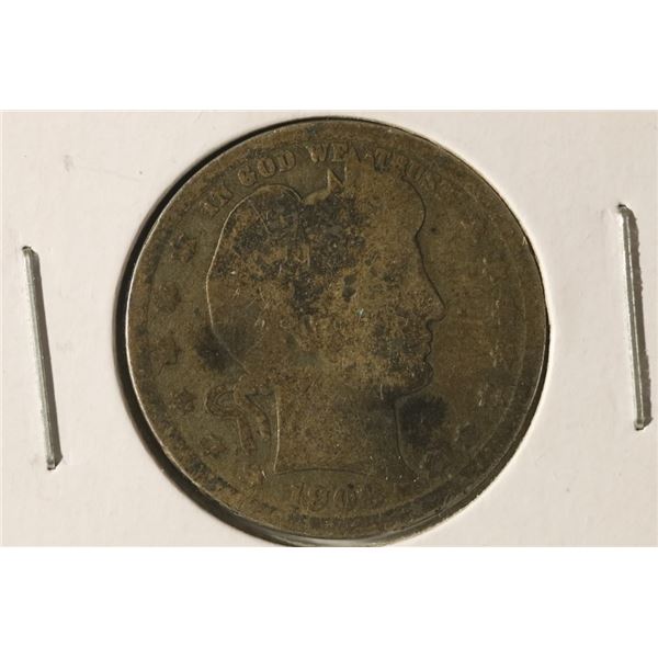 1908 SILVER BARBER QUARTER