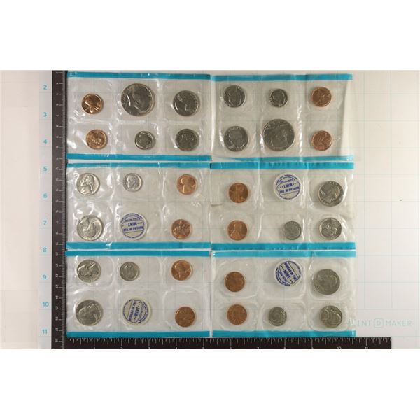 6 PARTIAL "P" MINT MARKED UNC SETS. $3.52 FACE