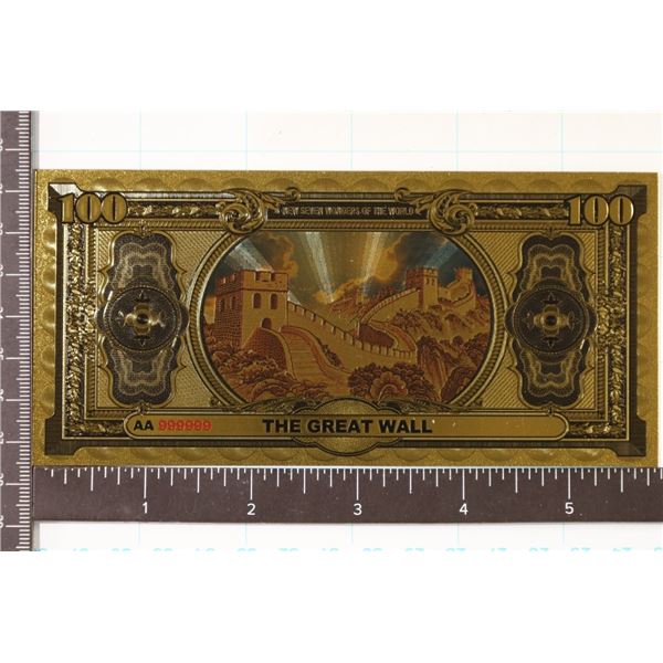 GOLD 999999 FOIL 100 WONDERS OF THE WORLD CRISP
