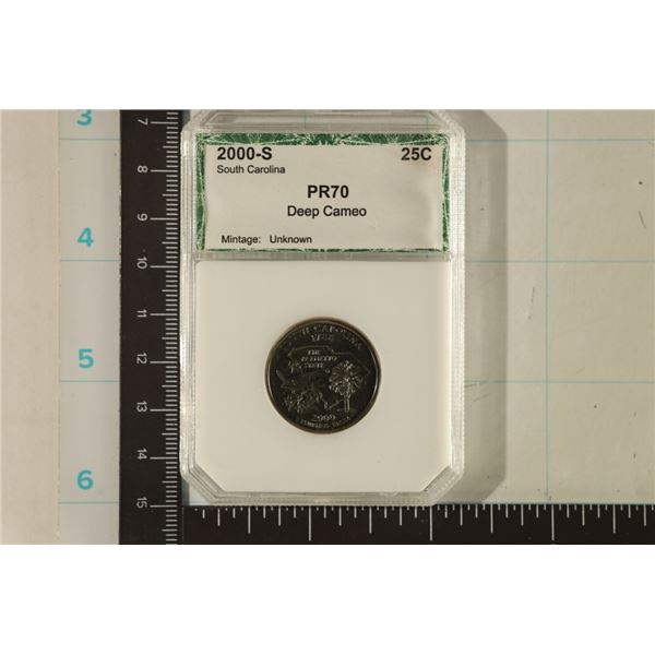 2000-S SOUTH CAROLINA QUARTER PR70 DEEP CAMEO