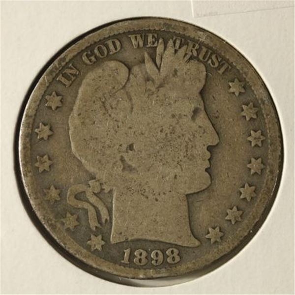 1898 SILVER BARBER HALF DOLLAR