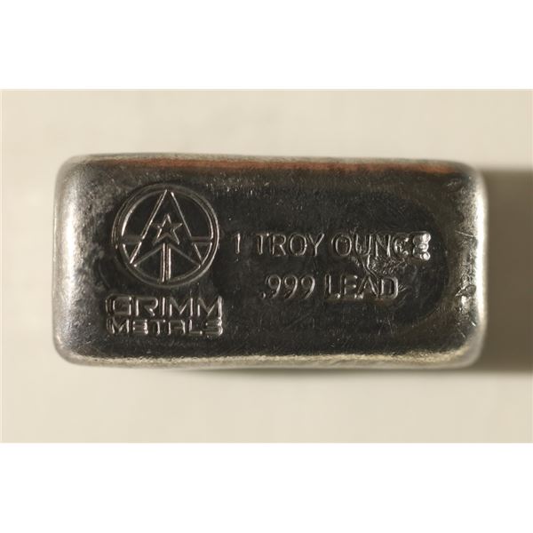 1 TROY OZ .999 FINE LEAD BULLION LOAF BAR, HAND