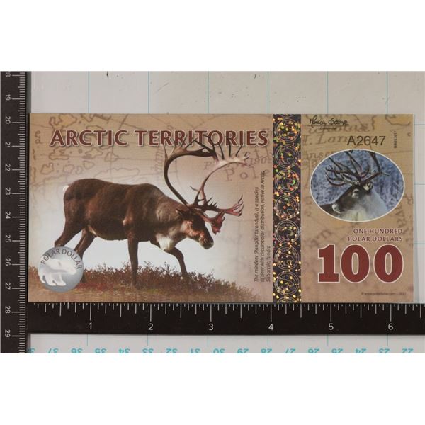 2017 ARCTIC TERRITORIES $100 POLAR DOLLAR, CRISP