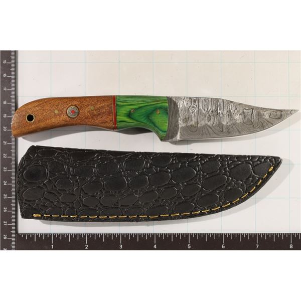 BRAND NEW 8.25" DAMASCUS STEEL HUNTING KNIFE IN