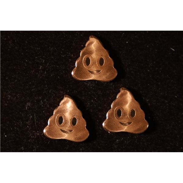 3-1 GRAM .999 COPPER POOP EMOJI INGOTS