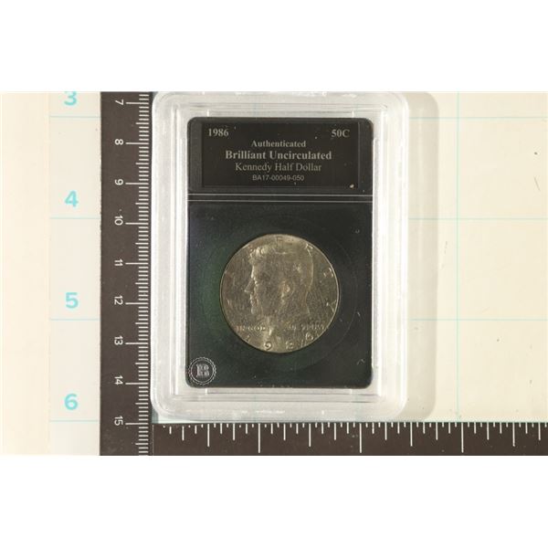 1986-D JFK HALF DOLLAR BRILLIANT UNC IN OFF BRAND