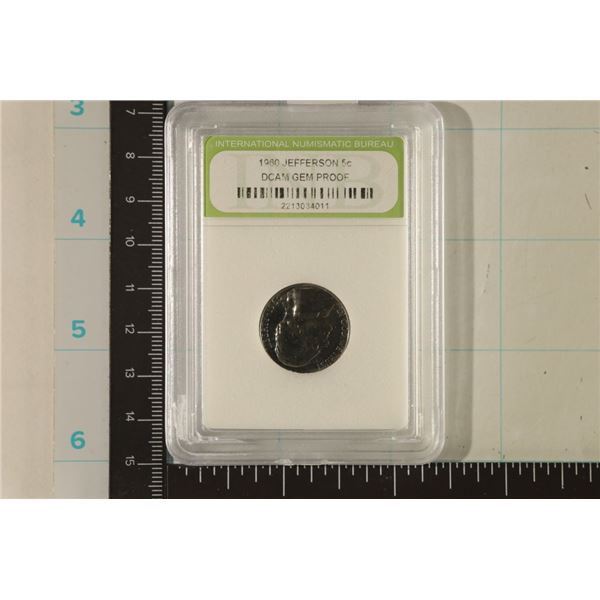 1960 JEFFERSON NICKEL DCAM GEM PROOF IN OFF