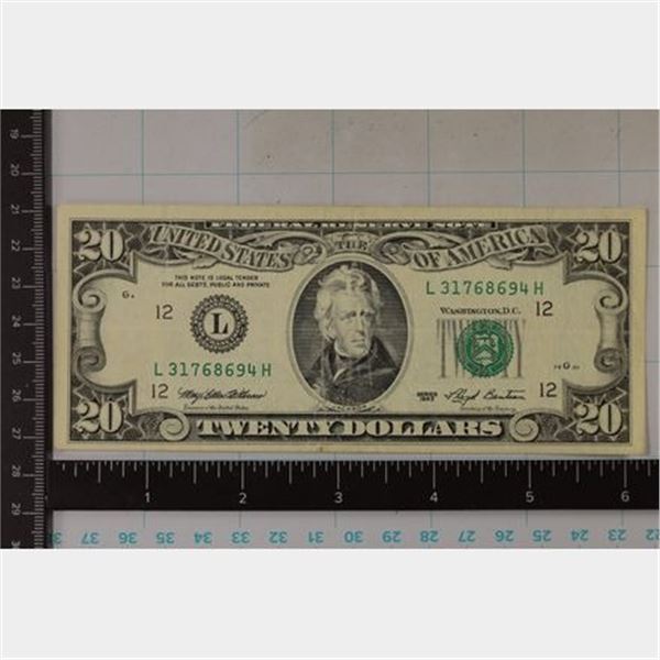 1993 US $20 FRN GREEN SEAL
