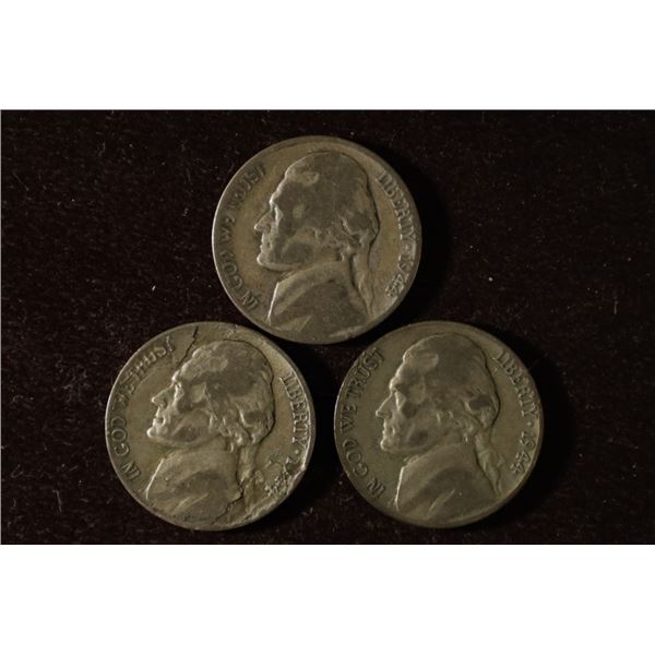 1944-P/D/S JEFFERSON 35% SILVER WAR NICS .1869 OZ