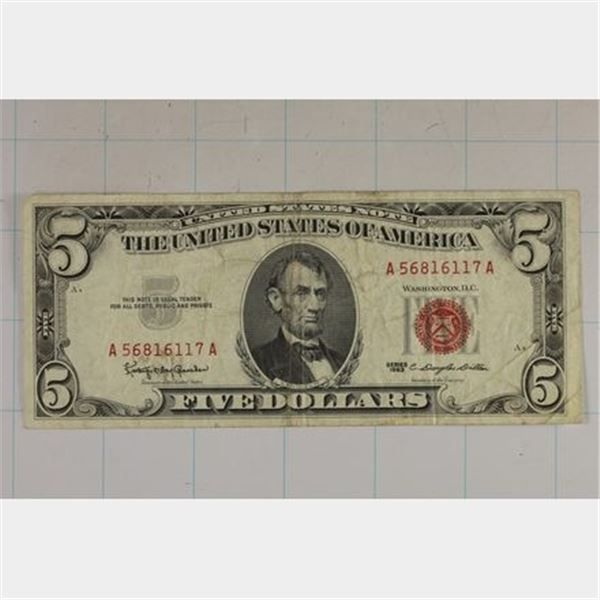 1963 US $5 RED SEAL NOTE