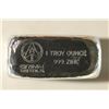 Image 1 : 1 TROY OZ .999 FINE ZINC BAR HAND POURED LOAF, NEW