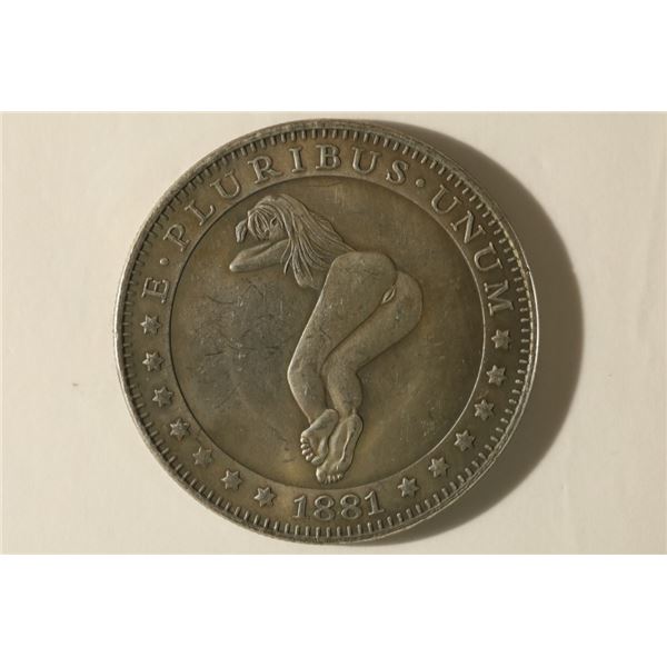FANTASY WOMAN CARVING ON A 1881-CC REPLICA MORGAN