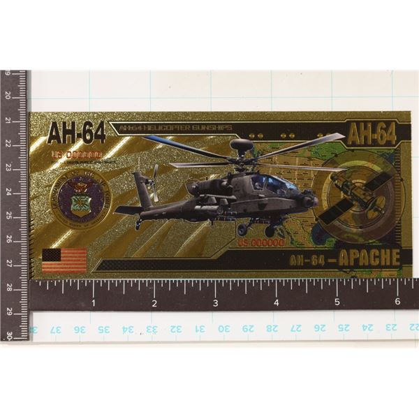 GOLD FOIL DEPARTMENT OF THE AIR FORCE AH-64-APACHE