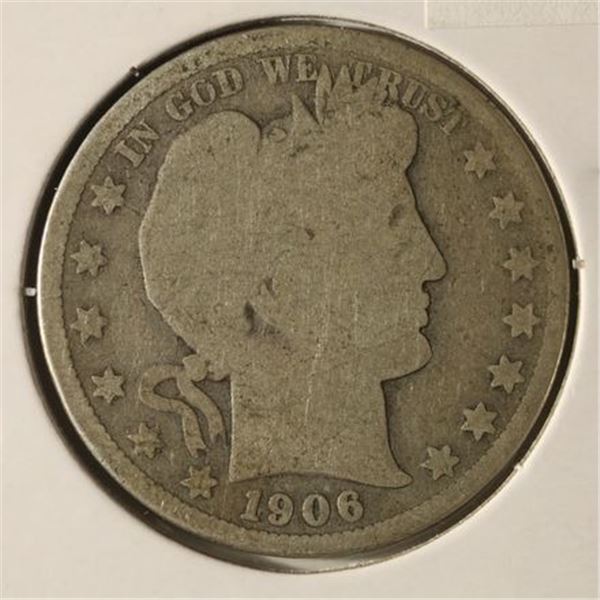 1906-O SILVER BARBER HALF DOLLAR