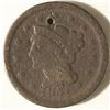 Image 1 : 1851 US LARGE CENT WITH HOLE