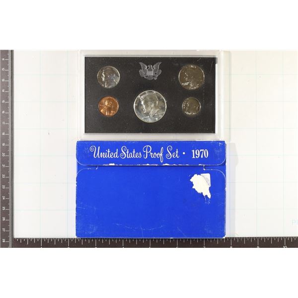 1970 US PROOF SET WITH BOX, 40% SILVER JFK HALF