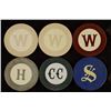Image 2 : 6 CLAY MONOGRAMMED, NON DENOMINATIONAL POKER