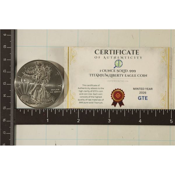 1 OZ. .999 TITANIUM 2026 LIBERTY ROUND WITH