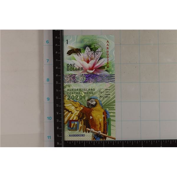 2020 AURORA ISLAND $1 CRISP UNC POLYMER