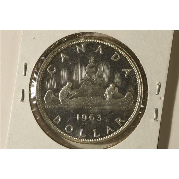 1963 CANADA PF LIKE DOLLAR .6000 OZ. ASW