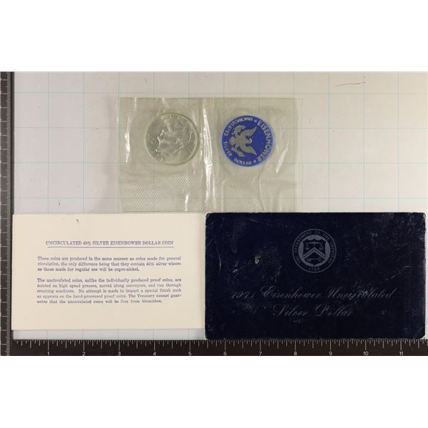 1971 IKE SILVER DOLLAR (BLUE PACK) WITH ENVELOPE