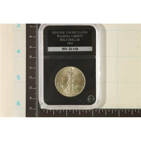 1945 SILVER WALKING LIBERTY HALF DOLLAR UNC IN