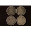 Image 1 : 1853, 2-1875 & 1891 SILVER SEATED LIBERTY DIMES