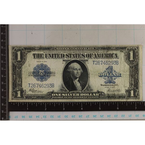 1923 US LARGE SIZE $1 SILVER CERTIFICATE HORSE