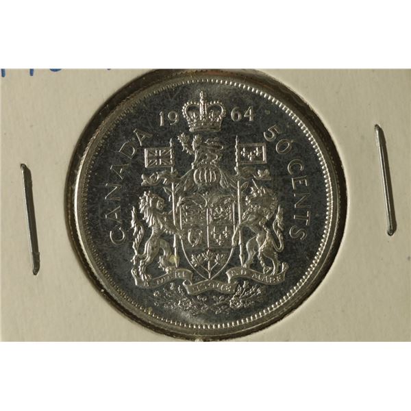 1964 CANADA SILVER PF LIKE 50 CENTS .3000 OZ. ASW