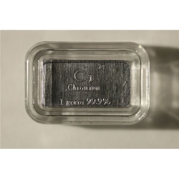1 GRAM 99.9% CHROMIUM BAR IN HARD PLASTIC CAPSULE
