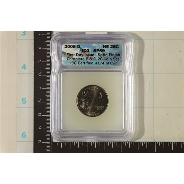 2006-D NEBRASKA QUARTER ICG SP69 SATIN FINISH