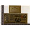 Image 1 : 24K GOLD FOIL REPLICA OF A 1872 FIRST NATIONAL