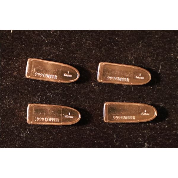 4-1 GRAM .999 COPPER BULLET SHAPED INGOTS