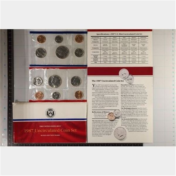 1987 US MINT SET (UNC) P/D (WITH ENVELOPE) AND