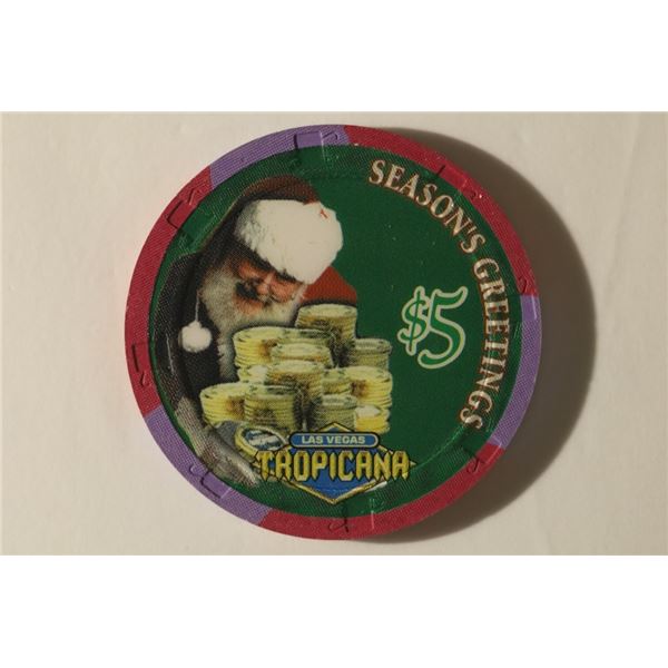 $5 TROPICANA RESORT & CASINO CHIP. 1999 SEASONS