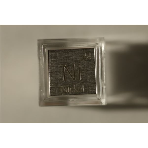 9 GRAMS NICKEL CUBE  TABLE OF ELEMENTS STAMPED