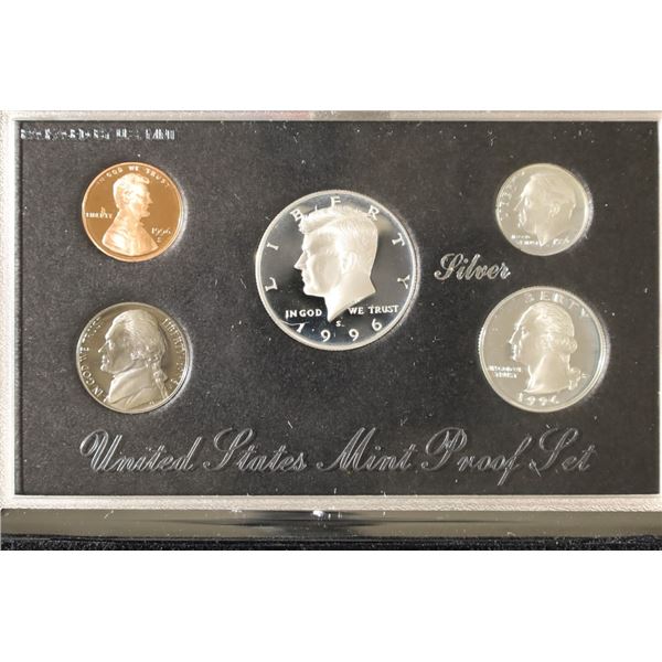 1996 US SILVER PREMIER PROOF SET (WITH BOX) AND