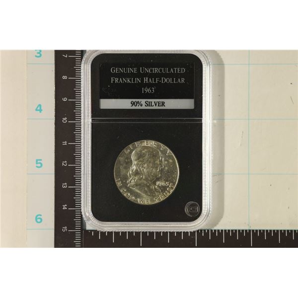 1963-D SILVER FRANKLIN HALF DOLLAR UNC IN OFF
