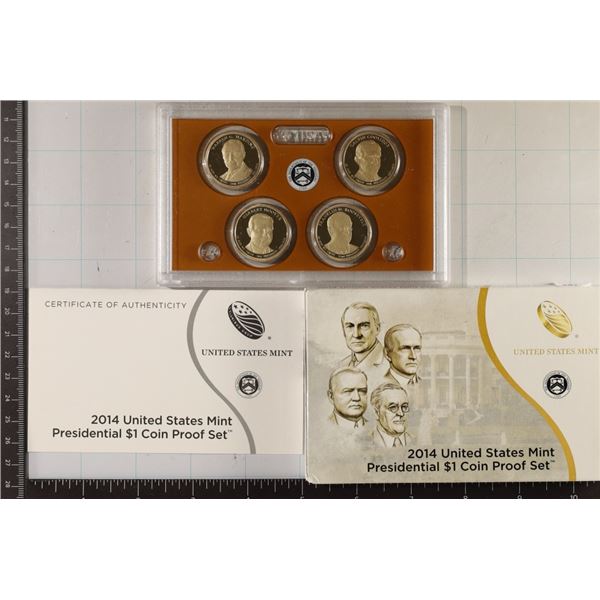 2014 US PRESIDENTIAL DOLLAR 4 COIN PF SET IN BOX