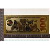 Image 2 : GOLD 99999999 FOIL ENDANGERED SPECIES $100 CRISP