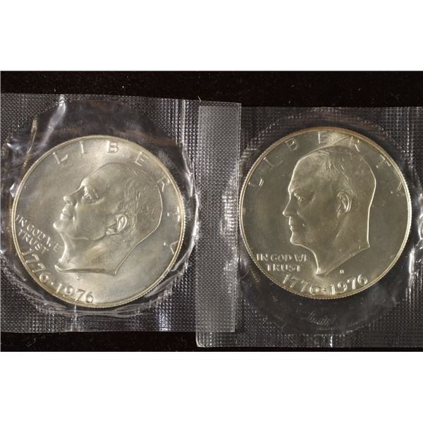 2-1776-1976-S IKE UNC SILVER DOLLARS IN SEALED