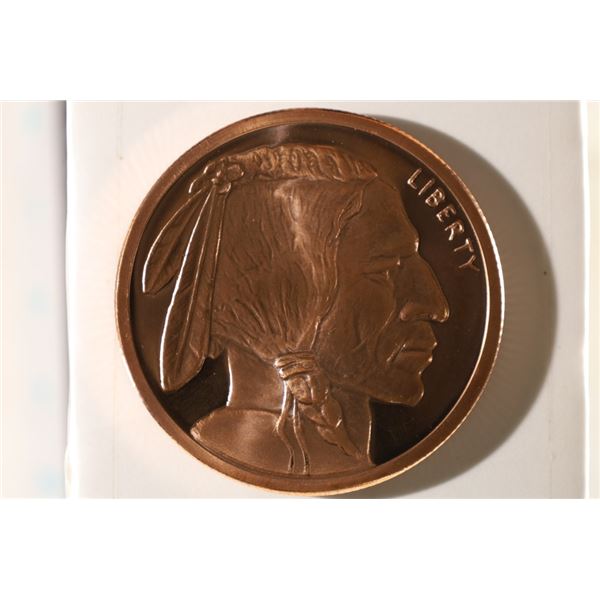 5 OZ. COPPER UNC ROUND INDIAN / BUFFALO DESIGN
