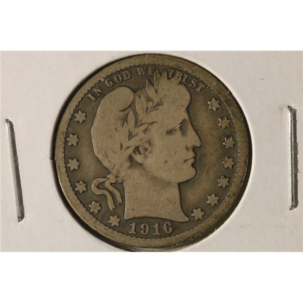 1916-D SILVER BARBER QUARTER VG