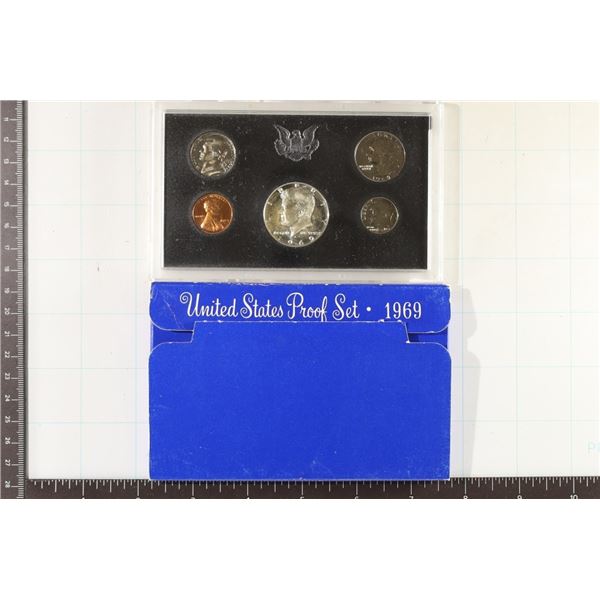1969 US PROOF SET WITH BOX, 40% SILVER JFK HALF