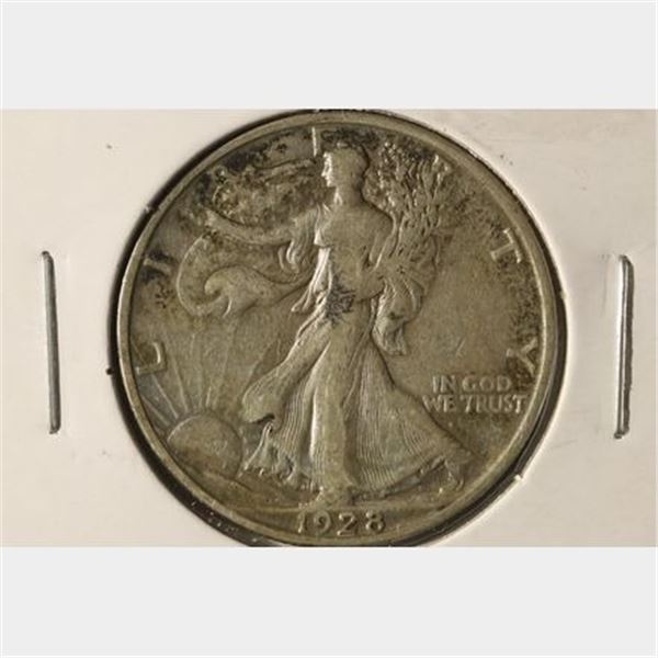 1928-S SILVER WALKING LIBERTY HALF DOLLAR VF